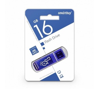 Флеш-накопитель USB 3.0 16Gb Smart Buy Glossy series Dark (blue)#1723582