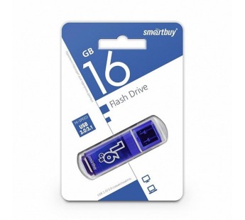 Флеш-накопитель USB 3.0 16Gb Smart Buy Glossy series Dark (blue)#2099599