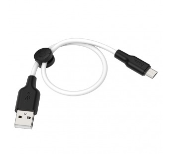 Кабель USB - Micro usb Hoco X21 PLUS черно-белый 0,25м#1635600