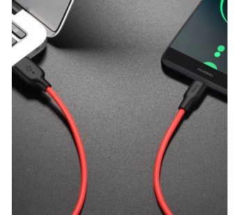 Кабель USB - Type-C Hoco X21 PLUS черно-красный 1м#1635617