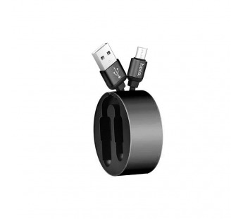 Кабель USB-рулетка Hoco U23 Micro 92см черный#1648315