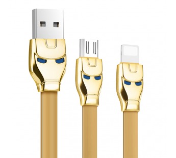 Кабель USB Hoco U14 2в1 Apple+Micro 1,1м золотой#1189662