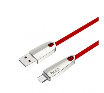 Кабель USB Hoco U35 Micro автовыключение красный1,2м#1060131
