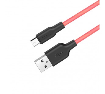 Кабель USB Hoco X21 PLUS Micro силиконовый черно-красный 1м#1725402