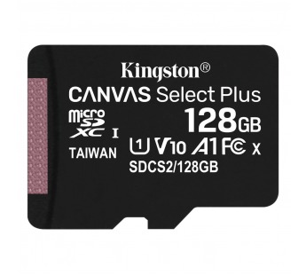 Карта памяти MicroSD 128GB Kingston Class 10 Canvas Select Plus A1 (100 Mb/s) без адаптера#336291