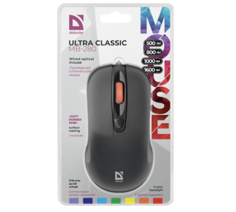 Мышь оптическая Defender Ultra Classic MB-280, черный, USB#2048777