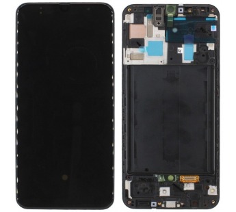 Дисплей для Samsung A505F Galaxy A50 в рамке + тачскрин (черный) ОРИГ100%#1815114