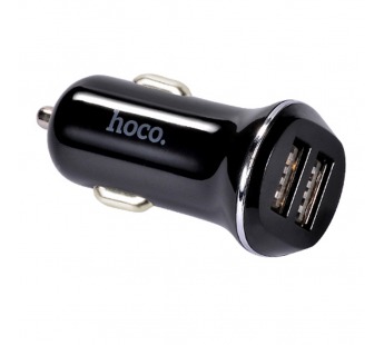 Адаптер Автомобильный Hoco Z1 2USB/5V/2.1A +lightning (black)#336448