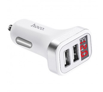 Адаптер Автомобильный Hoco Z3 2USB/5V/3.1A (white)#336455