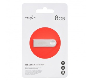 Накопитель USB Flash 08GB 2.0 VIXION Zinc Alloy (серебро)#341852