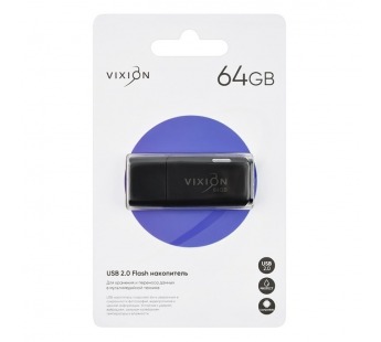 Накопитель USB Flash 64GB 2.0 VIXION Shark Eyes (черный)#2142221