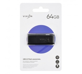 Накопитель USB Flash 64GB 2.0 VIXION Shark Eyes (черный)#2096881