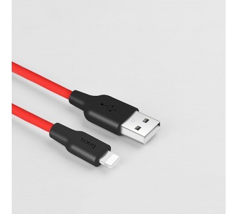 Кабель USB - Apple lightning Hoco X21 черно-красный 1м#1985704