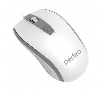 Мышь Perfeo оптическая, PROFIL, 4 кн, USB, бел-сер (PF-383-OP-W/GR)#348067