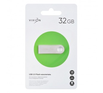 Накопитель USB Flash 32GB 2.0 VIXION Zinc Alloy (серебро)#2096879