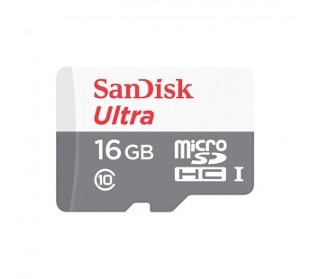 Карта памяти MicroSDHC 16GB Class 10 SanDisk Ultra 80MB/s без адаптера#348588