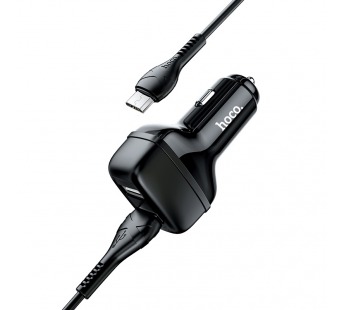 Адаптер автомобильный Hoco Z36 2USB/2.4A + кабель Micro USB (черный)#443466