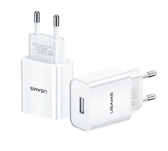                         Сетевое ЗУ USB USAMS T21 1USB/2.1A + кабель Type-C (белый)*#1386897