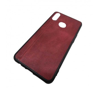                                 Чехол силиконовый Samsung A10s под кожу со строчкой красный*#1655426