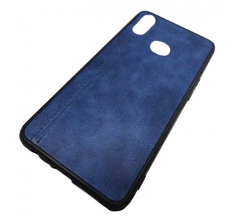                                 Чехол силиконовый Samsung A10s под кожу со строчкой синий*#1655424