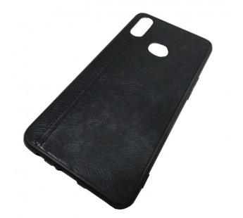                                 Чехол силиконовый Samsung A10s под кожу со строчкой черный*#1655423