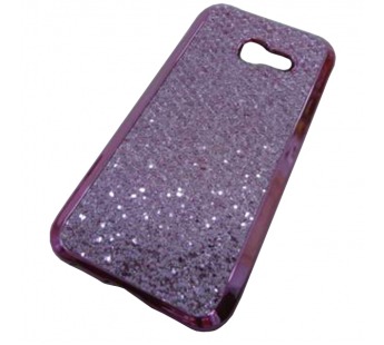                                 Чехол силиконовый Samsung A3 2017 (A320) с хром контуром и блестками розовый*#1860556