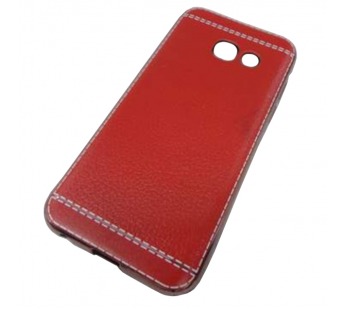                                 Чехол силиконовый Samsung А3 2017 (А320) под кожу со строчкой красный*#1860559