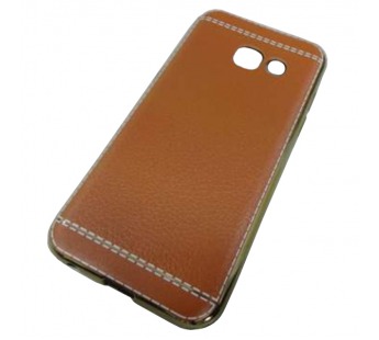                                 Чехол силиконовый Samsung А3 2017 (А320) под кожу со строчкой светло коричневый*#1860560
