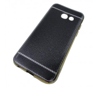                                 Чехол силиконовый Samsung А3 2017 (А320) под кожу со строчкой черный*#1860639