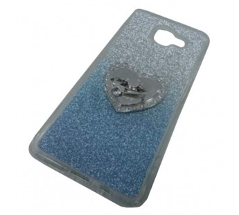                                 Чехол силиконовый Samsung A5 2016 (A510) блестящий с кольцом голубой*#2022874