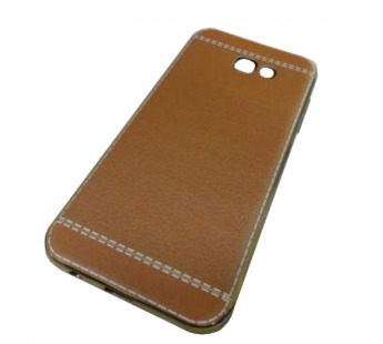                                 Чехол силиконовый Samsung А5 2016 (А510) под кожу со строчкой светло коричневый*#1655407