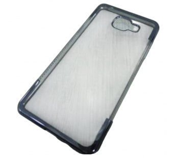                                 Чехол силиконовый прозрачный с нижним и верхним контуром стразы по бокам Samsung A5 (2016) черный#2106494