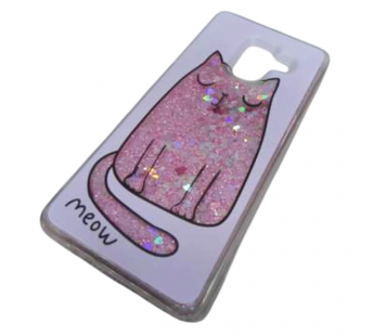                                 Чехол пластиковый Samsung A8 блестки в воде прозрачный (02)*#2106488