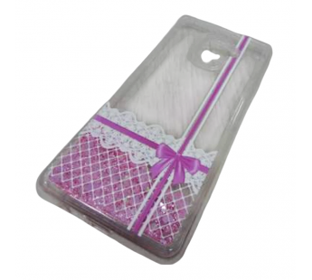                                 Чехол пластиковый Samsung A8 Plus блестки в воде прозрачный*#2106487