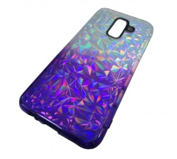                             Чехол силиконовый Samsung J8 2018 PRISMA (голограмма двухцветная) бело-фиолетовый#1860907