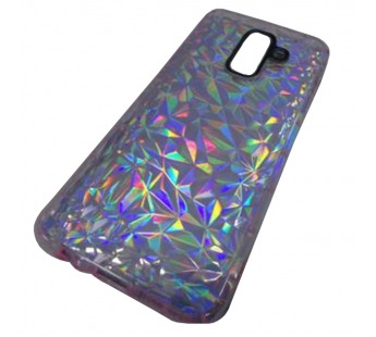                             Чехол силиконовый Samsung J8 2018 PRISMA (голограмма одноцветная) розовый#1860908