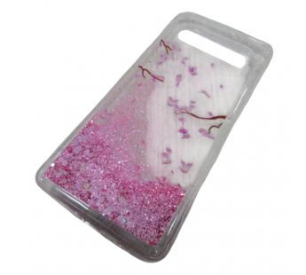                                 Чехол пластиковый Samsung S10 блестки в воде прозрачный (07)*#2134446