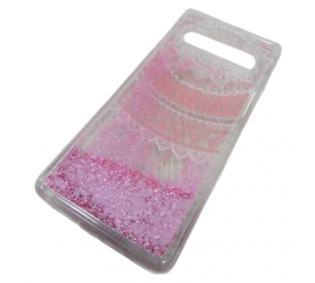                                 Чехол пластиковый Samsung S10 блестки в воде прозрачный (10)*#2134445