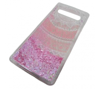                                 Чехол пластиковый Samsung S10 Plus блестки в воде прозрачный (03)*#2134444