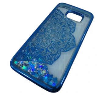                                Чехол пластиковый Samsung S7 Edge блестки в воде синий* #2133476
