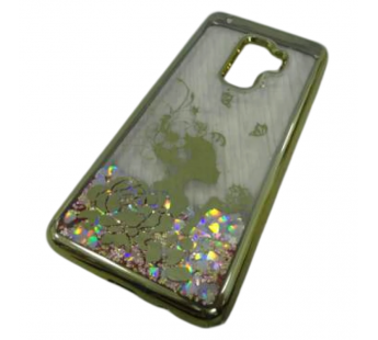                                 Чехол пластиковый Samsung S9 Plus блестки в воде золотистый*#2133474