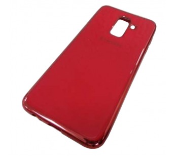                             Чехол силиконовый Samsung J8 2018 с логотипом красный*#1862802