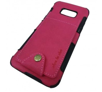                                 Чехол пластиковый Samsung S8 Plus с визитницей розовый*#1802696