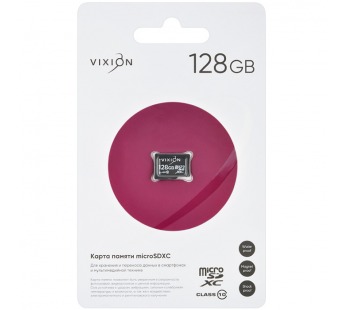 Карта памяти MicroSD 128GB VIXION Class 10 без адаптера#399696