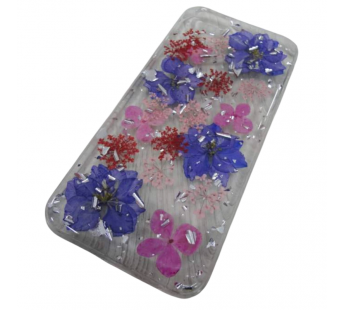                            Чехол пластиковый iPhone 6 прозрачный с цветами (01)*#2106574