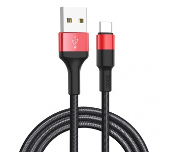 Кабель USB - Type-C Hoco X26 Xpress (100 см) (black/red)#415663