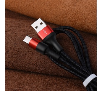 Кабель USB - Type-C Hoco X26 Xpress (100 см) (black/red)#2018924