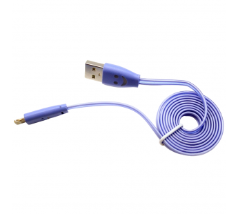 Кабель USB для iPhone 5/5S/5C/6 LED синий 1m#2054132