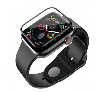 Защитное стекло "Полное покрытие" для Apple Watch 4/Watch 5 (44 мм) Черное#660634