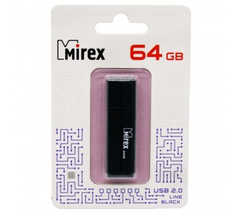 Флеш-накопитель USB 64GB Mirex LINE чёрный#1931723